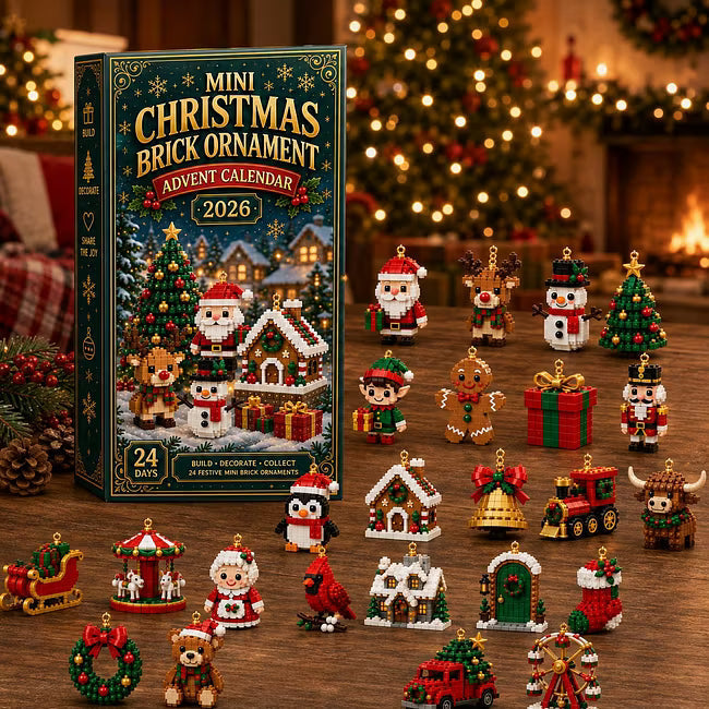 🎄 24 napos mini adventi naptár karácsonyi díszekkel | 24 egyedi, ünnepi, saját készítésű dizájn akasztókkal - tökéletes karácsonyfák, koszorúk és ünnepi dekorációk díszítésére 🧱