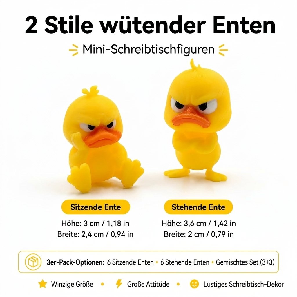 😠 Angry Duck asztali figura – Dobj fel egy vagányságot az asztalodra! 🐥