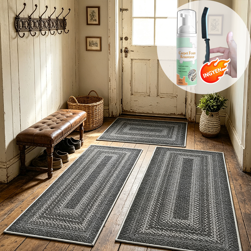 🏠 50% kedvezmény🧵Elegáns szőtt futószőnyeg – Poliészter – Csúszásmentes – Gyorsan nedvszívó 🚪