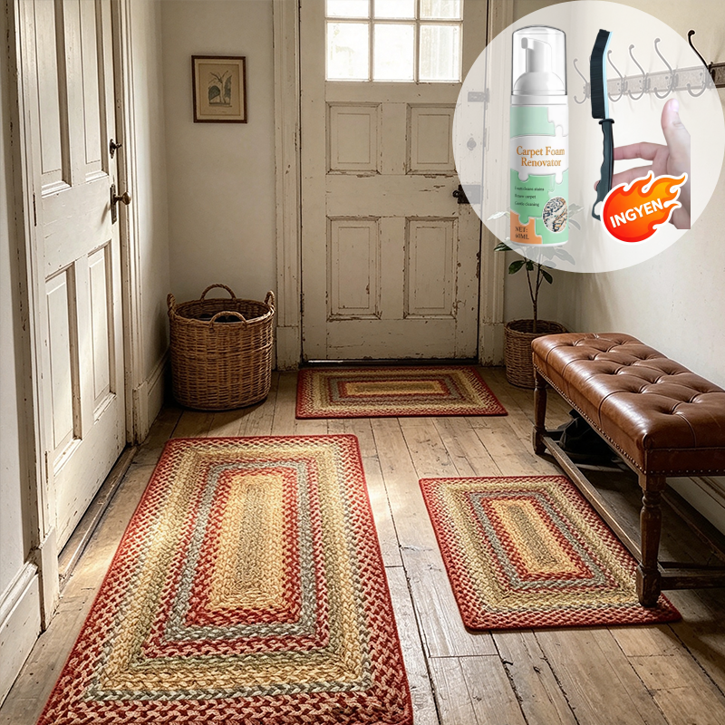 🏠 50% kedvezmény🧵Elegáns szőtt futószőnyeg – Poliészter – Csúszásmentes – Gyorsan nedvszívó 🚪
