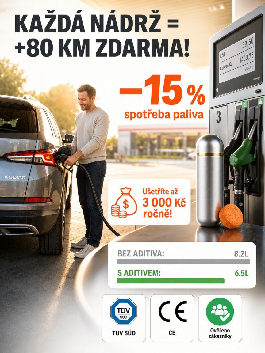 【O 100 kilometrů více na jednu nádrž!】Multifunkční přísada do paliva