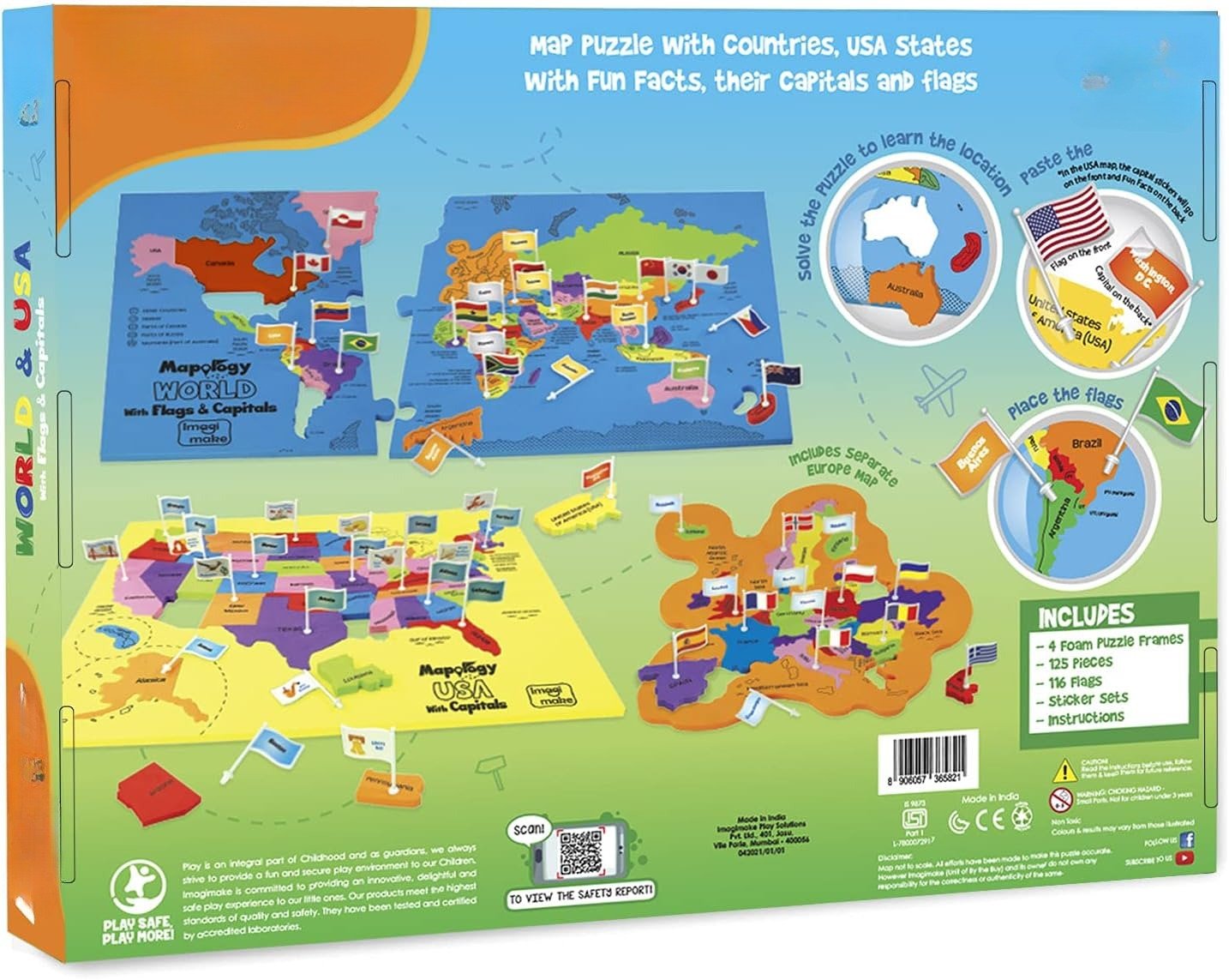 🔥🌍 Világtérkép és USA térkép kirakós készlet