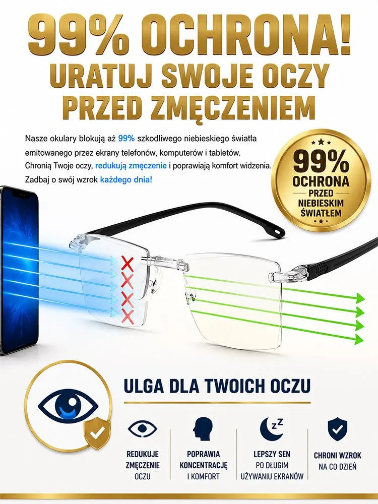 Wielofunkcyjne fotochromowe okulary do czytania z filtrem światła niebieskiego