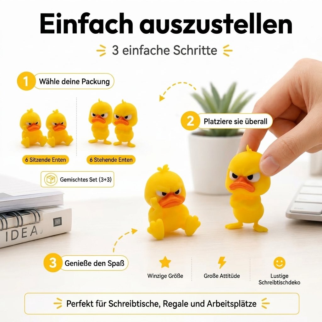 😠 Angry Duck asztali figura – Dobj fel egy vagányságot az asztalodra! 🐥