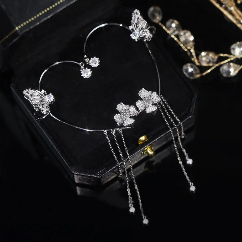 ✨PILLANGÓ ROJTOS STÍLUSÚ CIRKON FÜLBEVALÓ | TÖKÉLETES AJÁNDÉK🎁