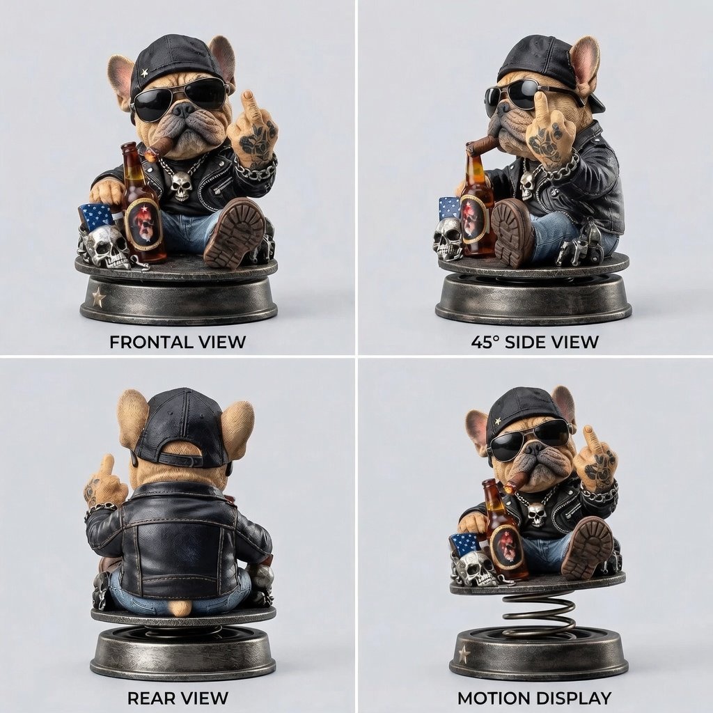 Morcos „Túl öreg ahhoz, hogy törődj vele” bobblehead – Vidám, rugós autó műszerfal dekoráció