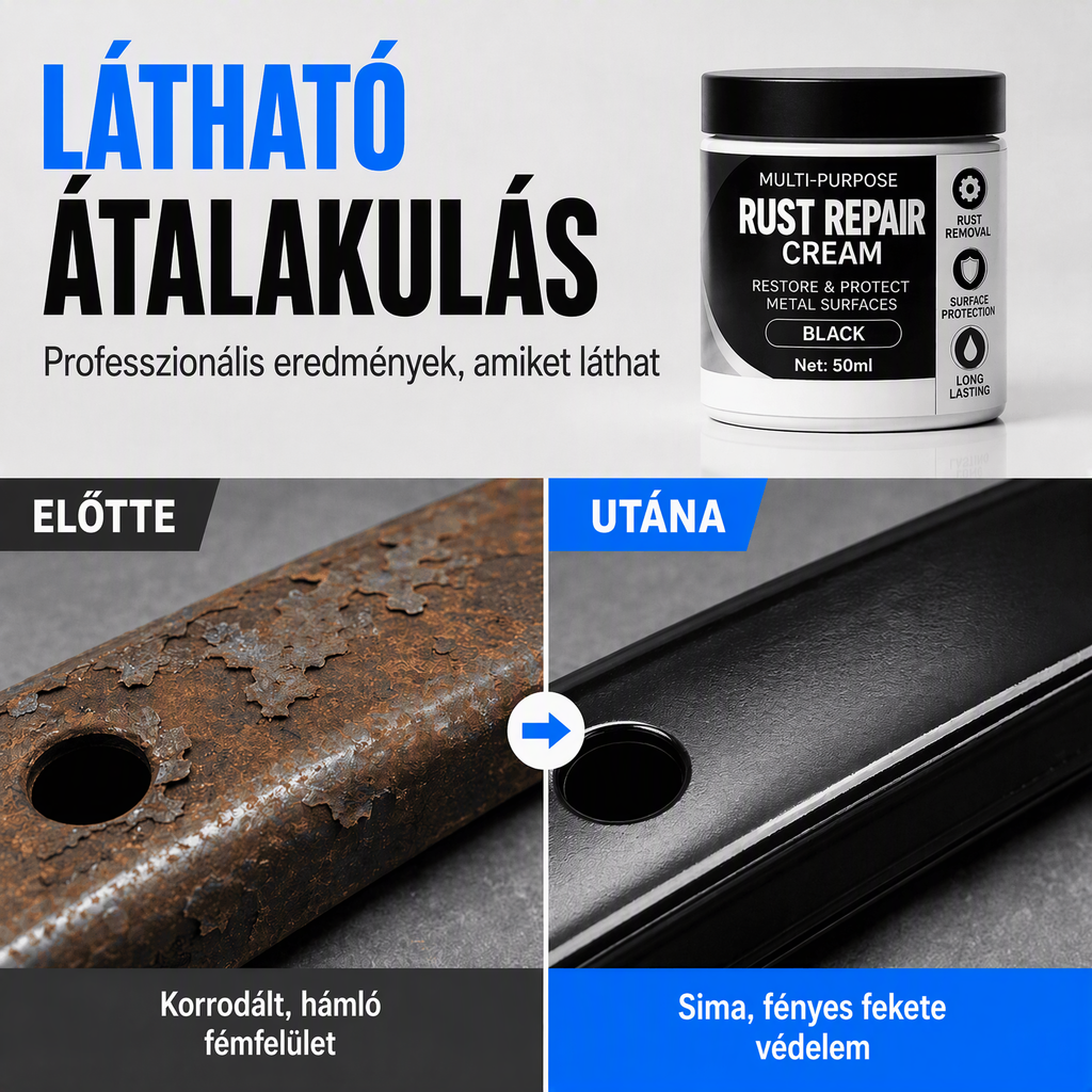 🚗 Rozsda javító krém autóhoz és háztartási fémhez – Könnyű felhasználás, hatékony rozsda eltávolítás