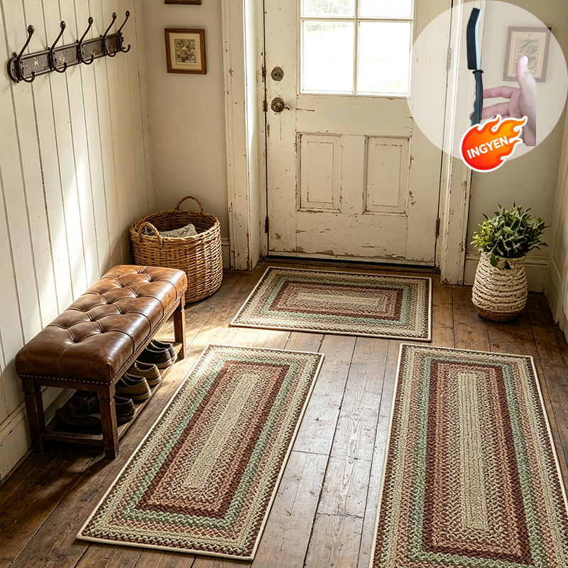 🏠 50% kedvezmény🧵Elegáns szőtt futószőnyeg – Poliészter – Csúszásmentes – Gyorsan nedvszívó 🚪