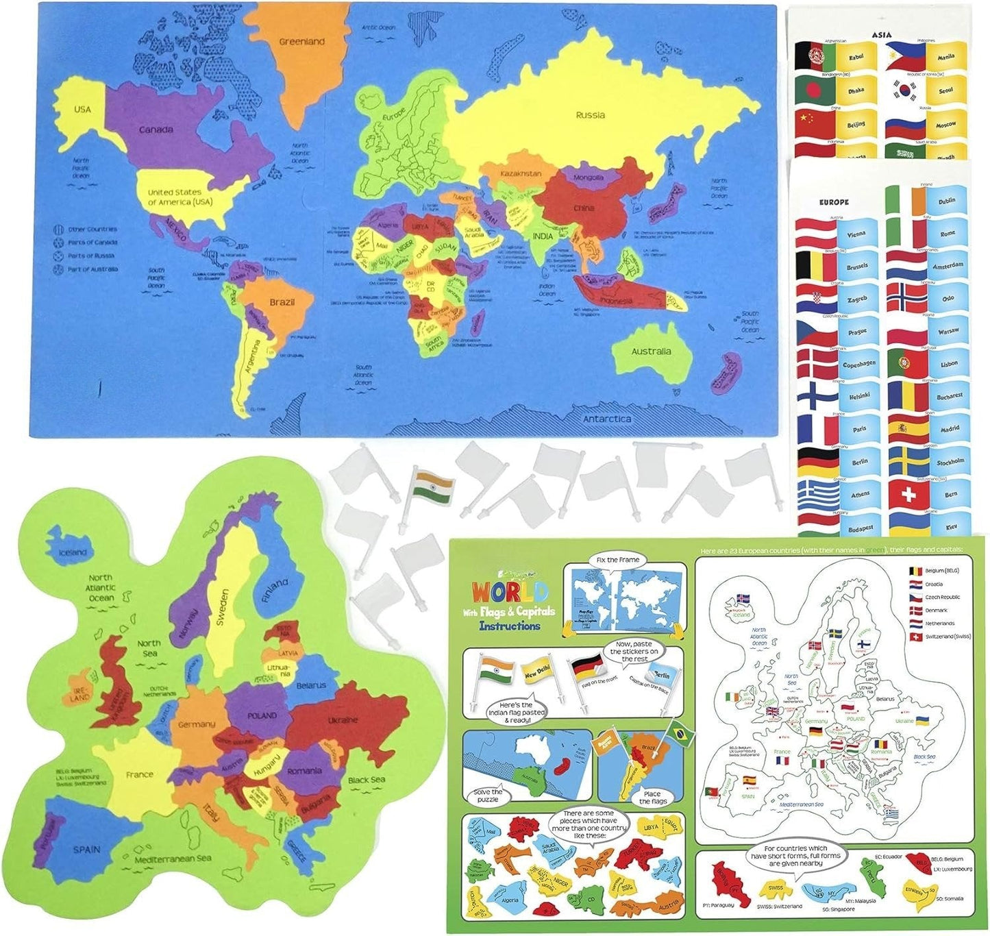 🔥🌍 Világtérkép és USA térkép kirakós készlet