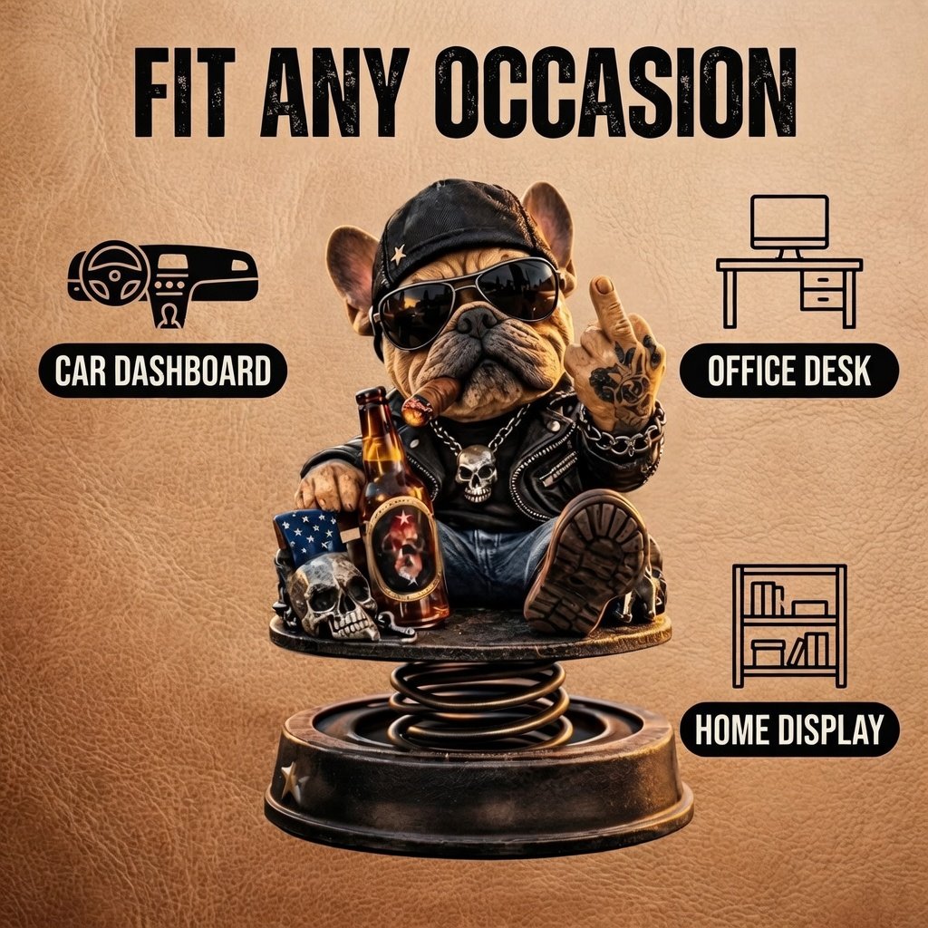 Morcos „Túl öreg ahhoz, hogy törődj vele” bobblehead – Vidám, rugós autó műszerfal dekoráció