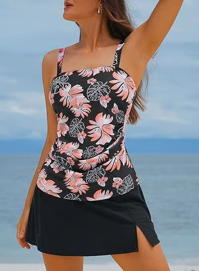 🔥👙Női kétrészes tankini fürdőruhák hasvékonyító hatással
