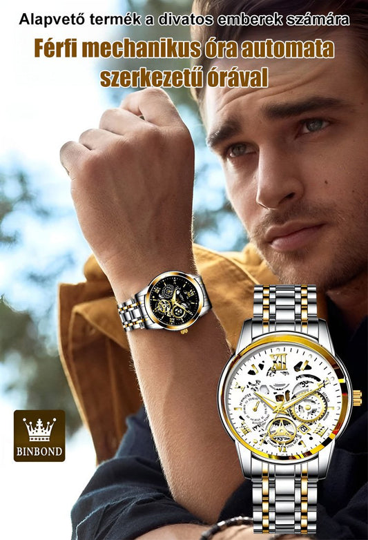 Férfi mechanikus óra automata óraművel