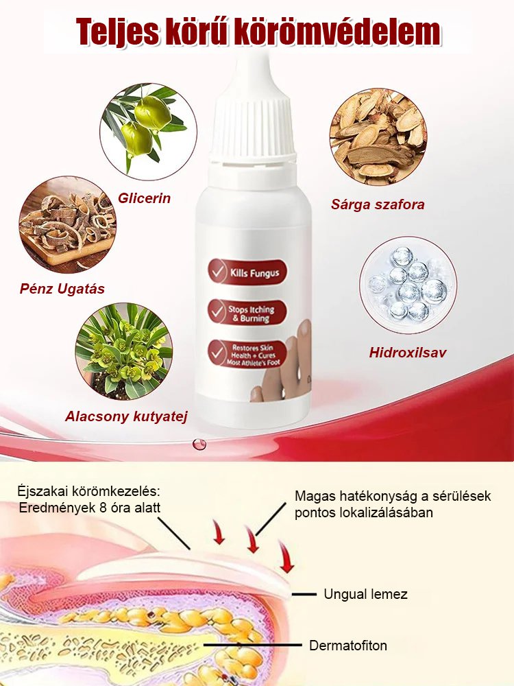Hidratáló és ápoló körömkeményítő körömápoló csepp