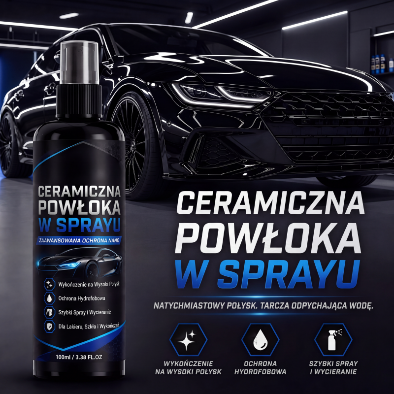 🚗✨ Nano-kerámia bevonat spray – Vízlepergető autófesték-védelem és tükörfényes felület