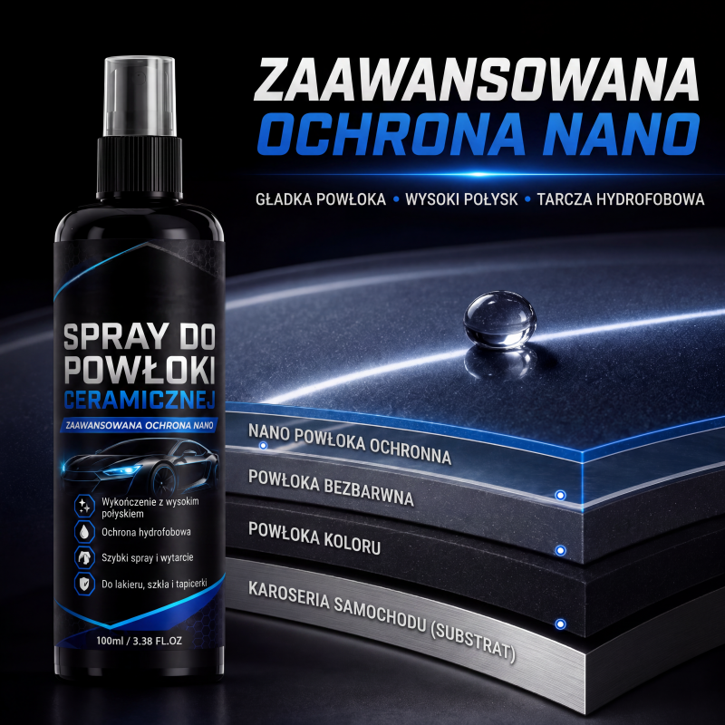🚗✨ Nano-kerámia bevonat spray – Vízlepergető autófesték-védelem és tükörfényes felület