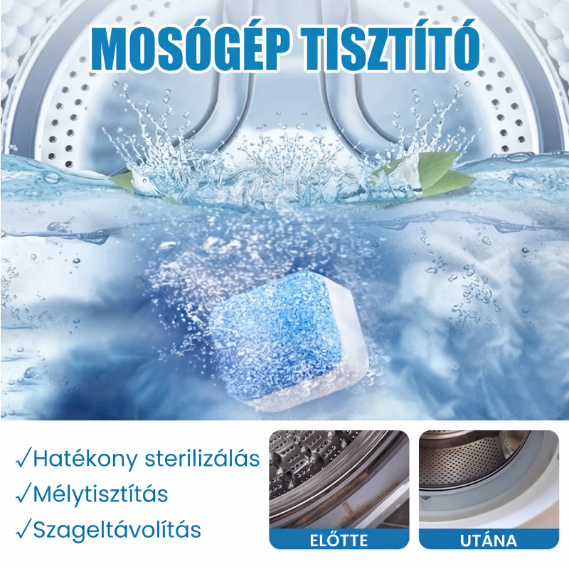 🔥 Mosógép tisztító tabletta – ✨ Mélyreható, fertőtlenítő mosás és zökkenőmentes, friss otthoni környezet 🛡️👕