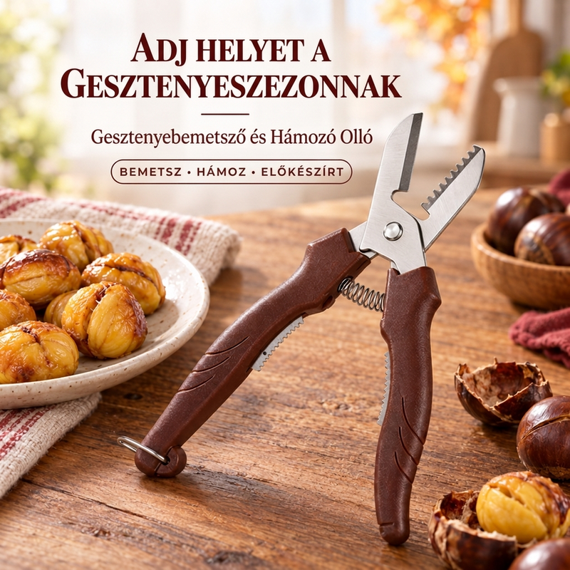 🌰1+1 INGYEN🔪 Multifunkciós gesztenyevágó és hámozó eszköz