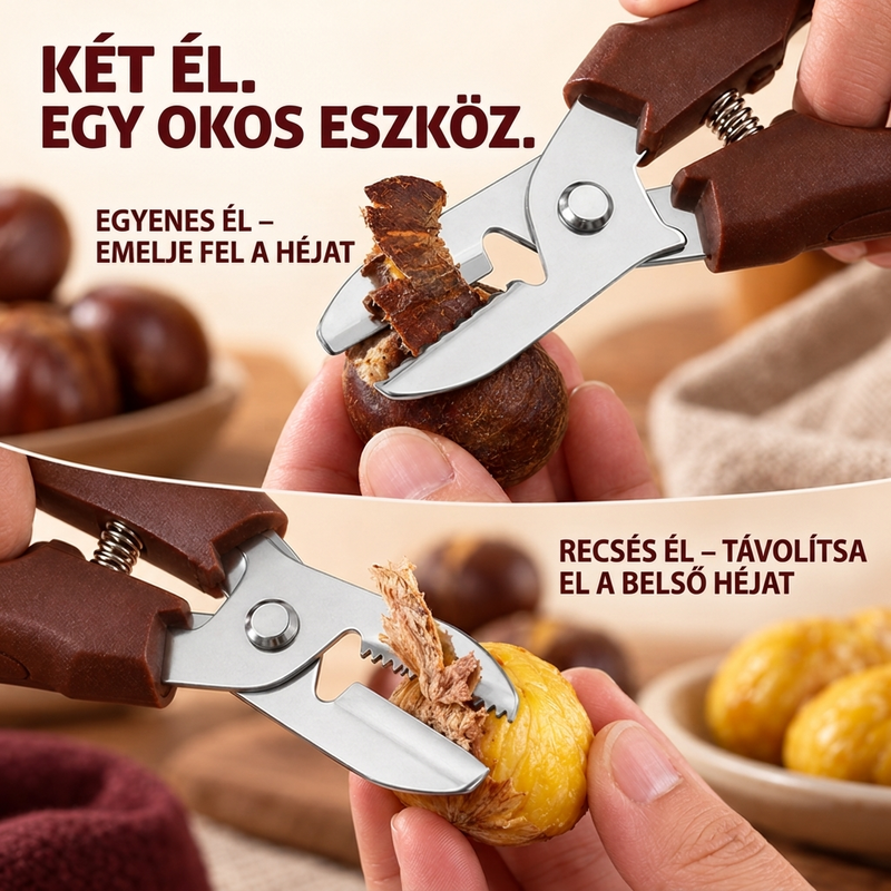 🌰1+1 INGYEN🔪 Multifunkciós gesztenyevágó és hámozó eszköz