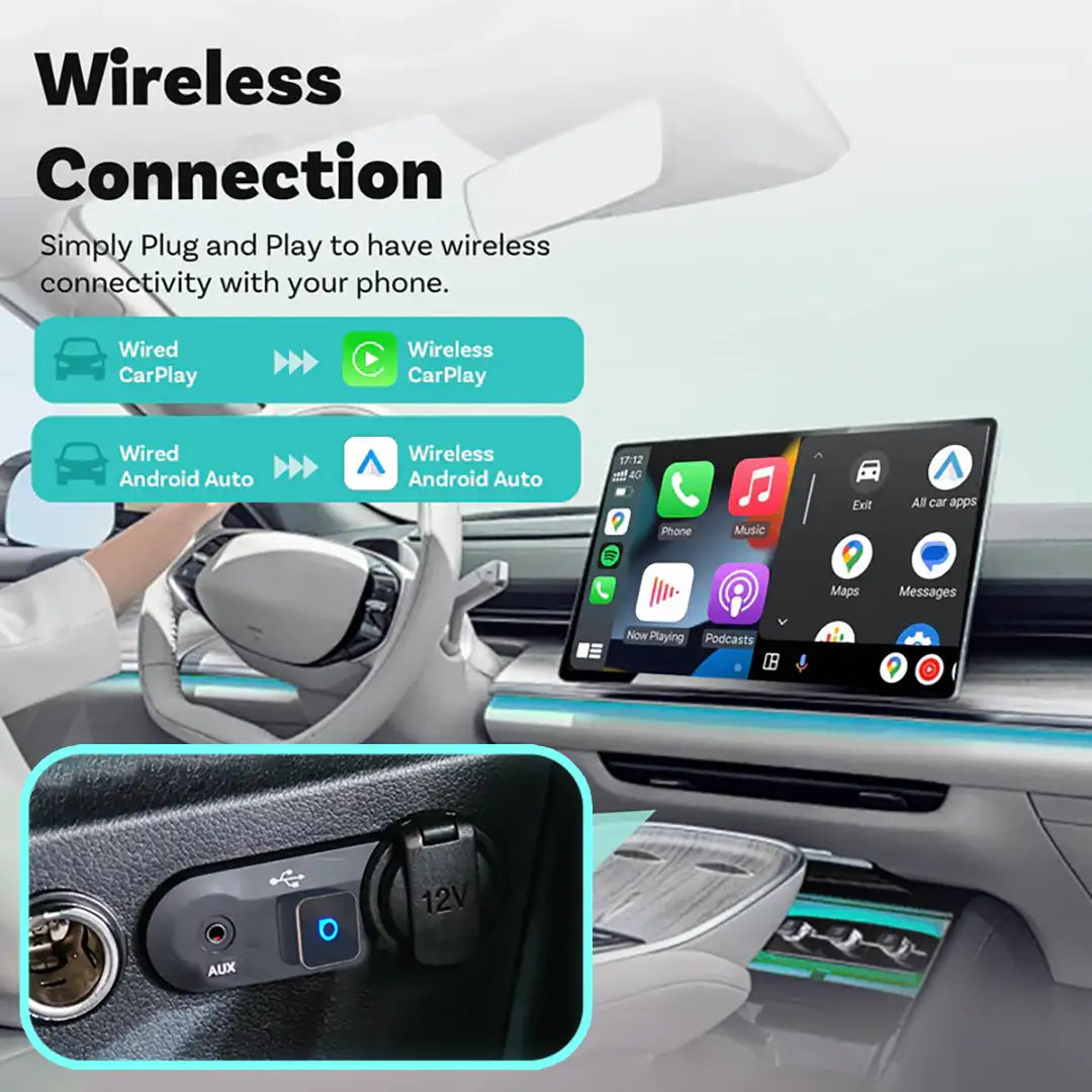 Ottocast Mini 3.0 Ultra Cube vezeték nélküli CarPlay Android Auto adapter