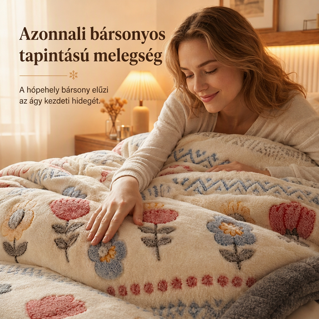 🛏️ Double-Sided Sherpa Fleece Comforter – Vastag, meleg téli paplan, puha bársonyos tapintással ❄️