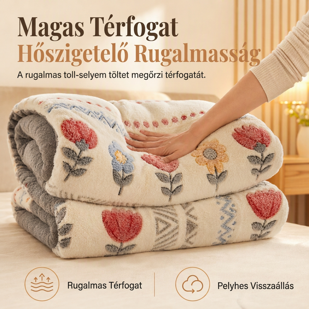 🛏️ Double-Sided Sherpa Fleece Comforter – Vastag, meleg téli paplan, puha bársonyos tapintással ❄️