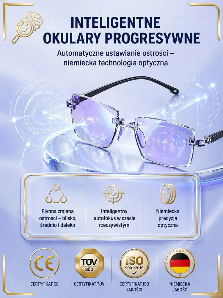 Wielofunkcyjne fotochromowe okulary do czytania z filtrem światła niebieskiego