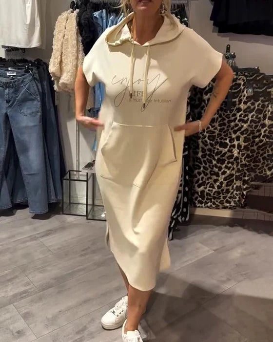 💥🔥👗[S-5XL]2025 új nyári stílusú laza, kényelmes és légáteresztő nagyméretű pulóverruha