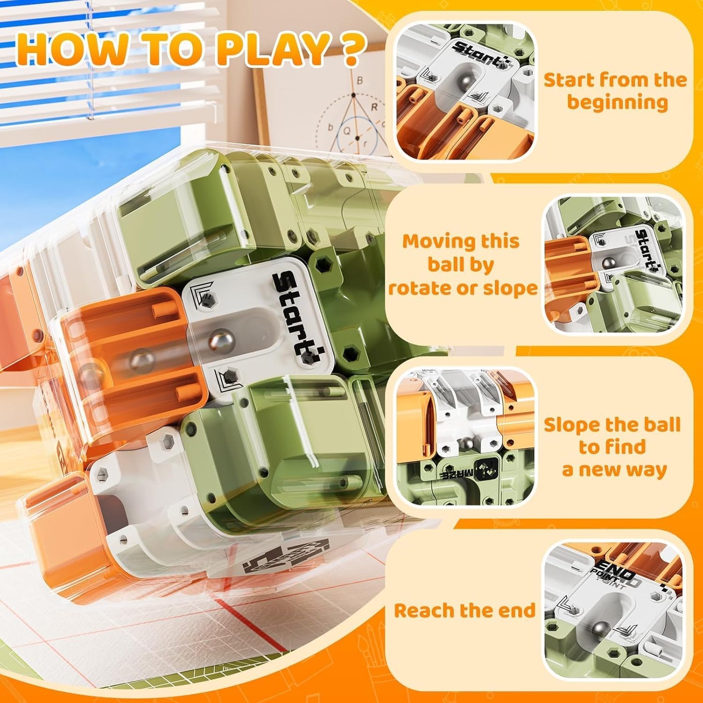 Nagy labirintus 3D kirakós labirintus kocka 🧩✨ – Lenyűgöző agytorna játék gyerekeknek és felnőtteknek 🧠