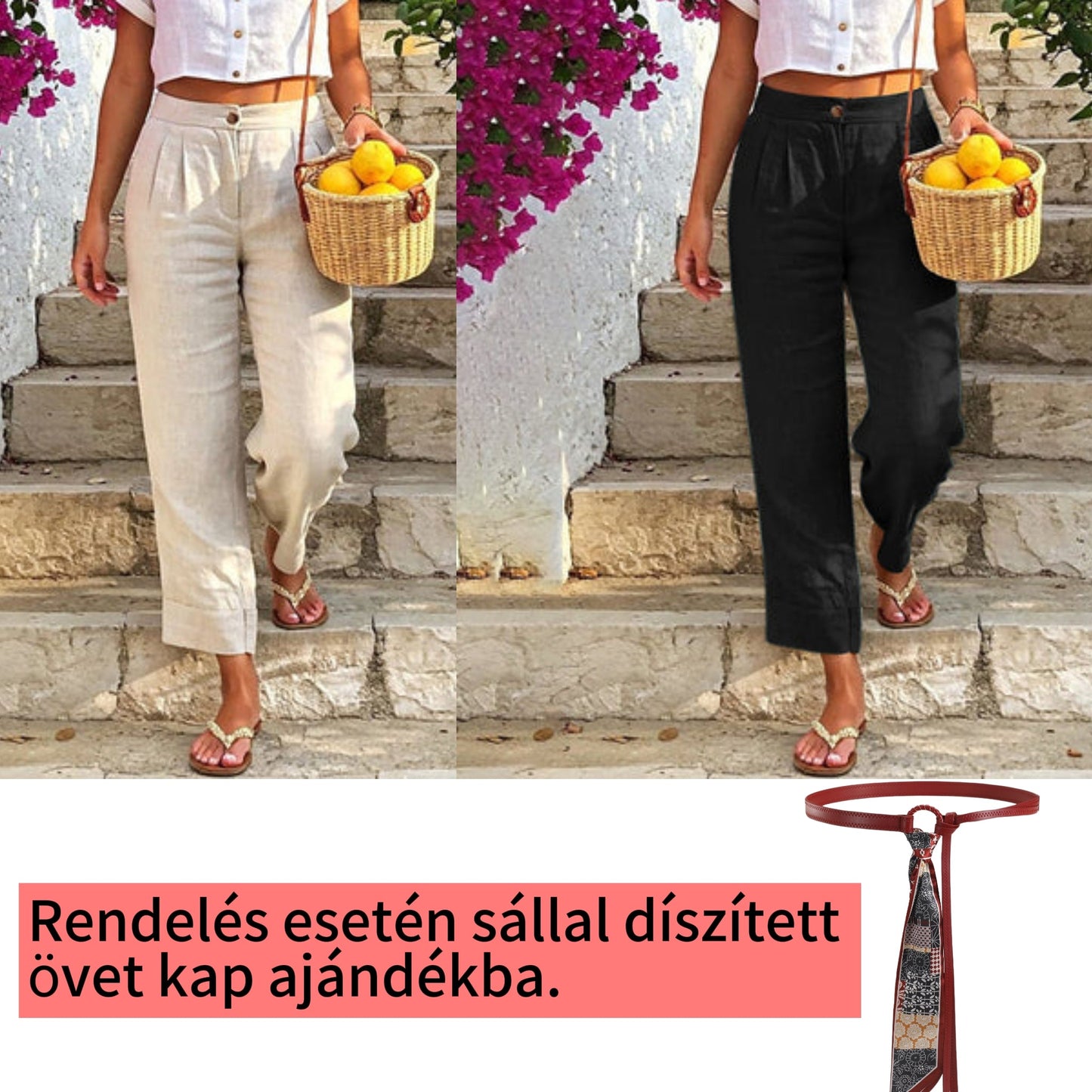 Abszolút must-have🔥👖 Könnyű, lenvászon keverékből készült nadrág – folyékony eséssel és klasszikus egyenes szárral, ideális munkához vagy hétvégére