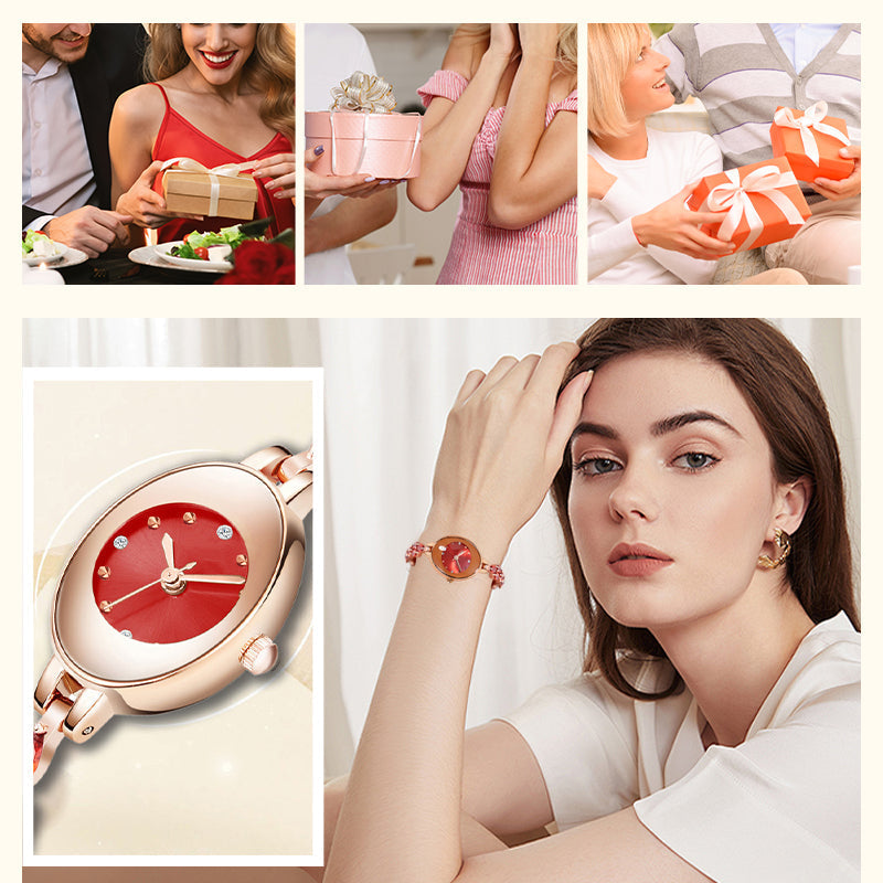 Ajándékok nőknek 2025-ben 💝🥰⌚ Női karóra színes cirkóniákkal, karkötőn