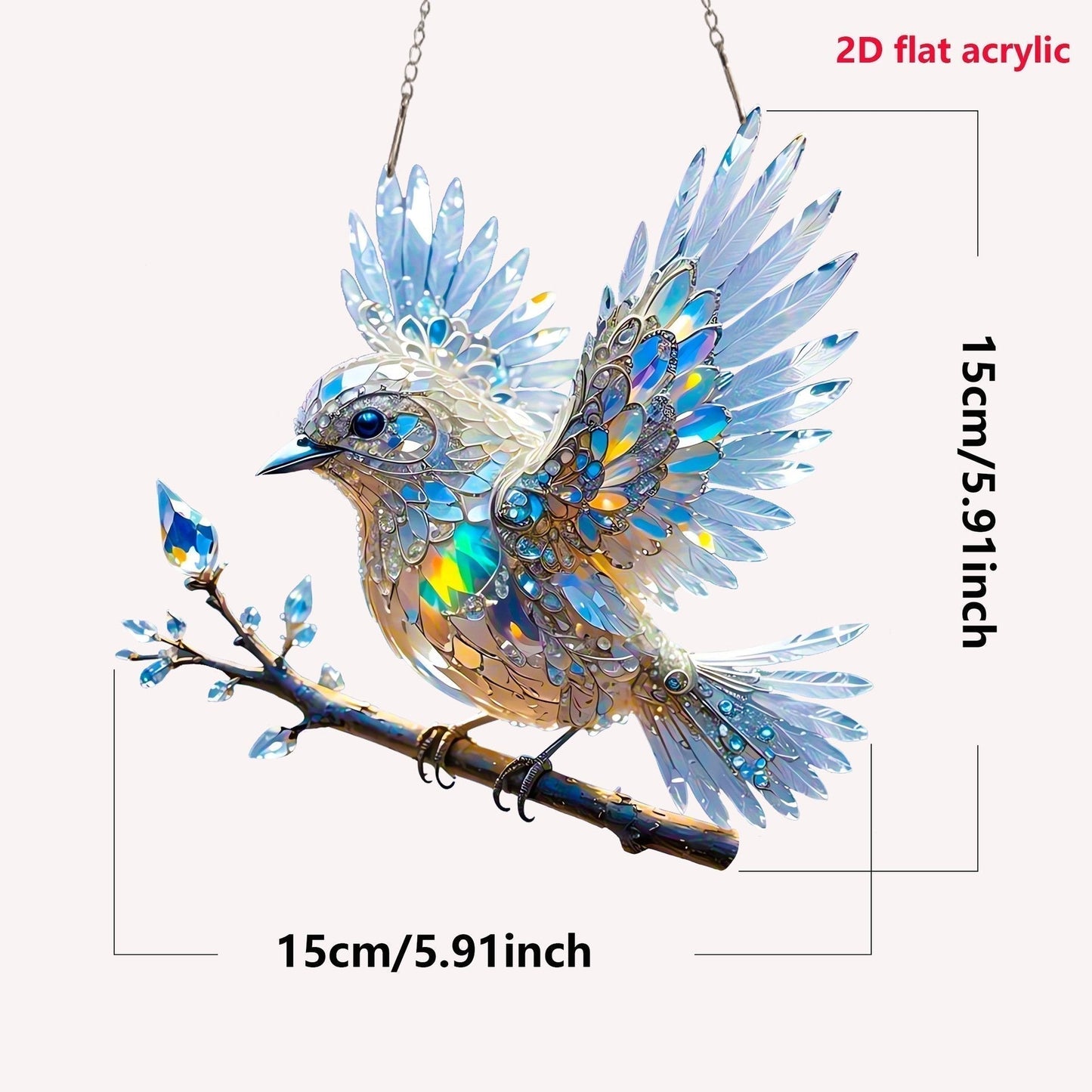 🎁🐦Kristály Égszínkék Madaras Színes Művészeti Ékszerek