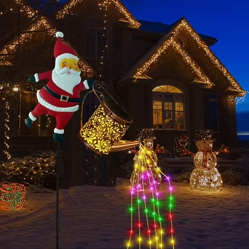 🎅 Mikulás napelemes lámpa - Varázslatos fény tölti be kertedet ünnepi ragyogással. ✨