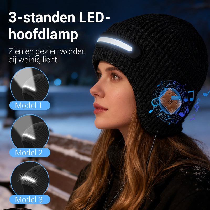 Újratölthető LED sapka Bluetooth-szal