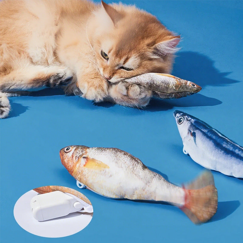 🐈Realisztikus ugrálóhalas játék macskáknak