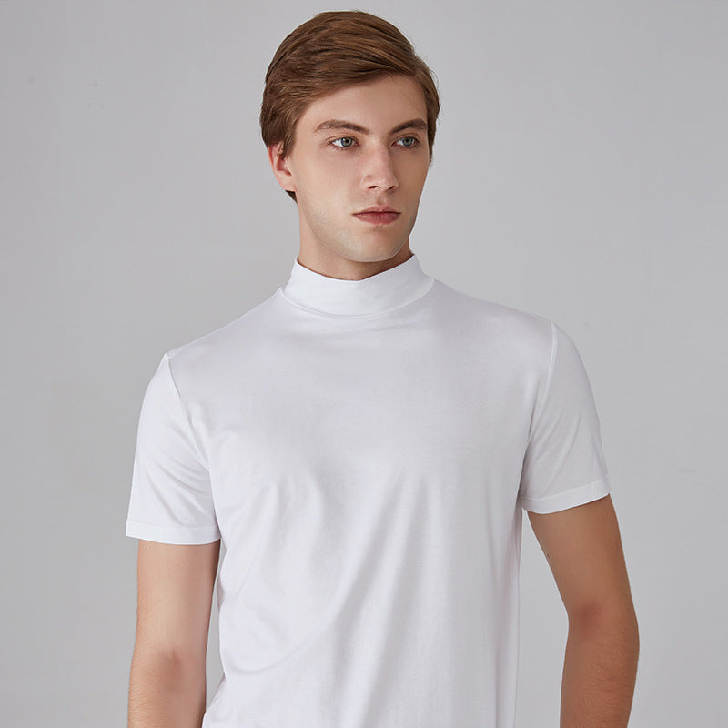 Férfi magas nyakú Slim Fit póló