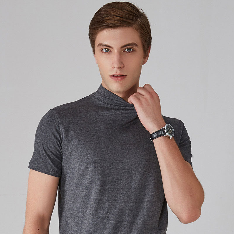 Férfi magas nyakú Slim Fit póló