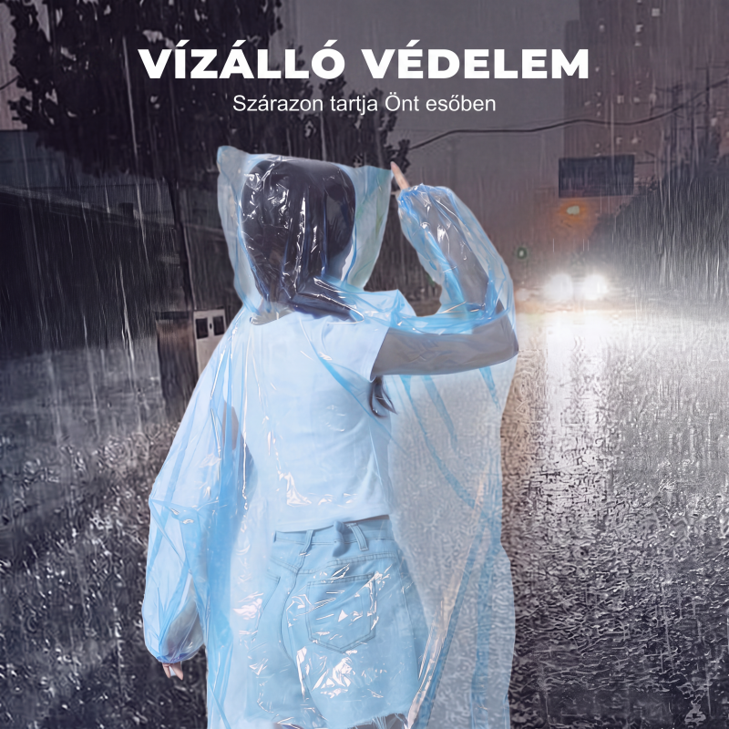 🌧️ Hordozható, egyszer használatos esőkabát – könnyű és hordozható kialakítás🏕️