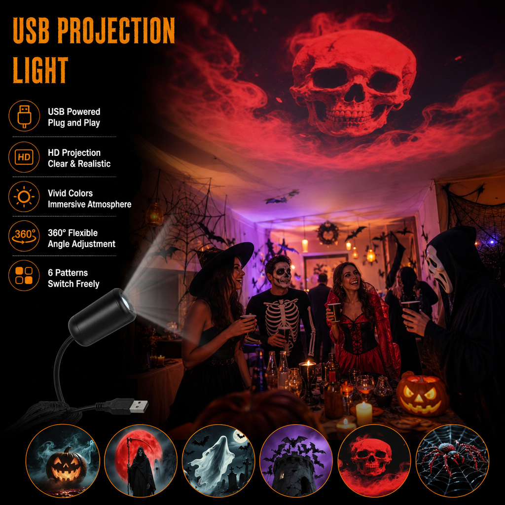 Plug-&-Play HD Csillagprojektor: Halloween 6 lemezes készlet